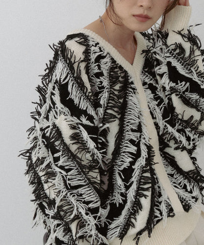 前後2WAYシャギーニットトップス