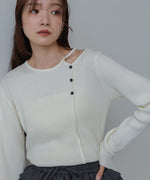 ショルダースリットニットトップス