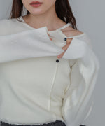 ショルダースリットニットトップス