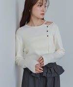 ショルダースリットニットトップス