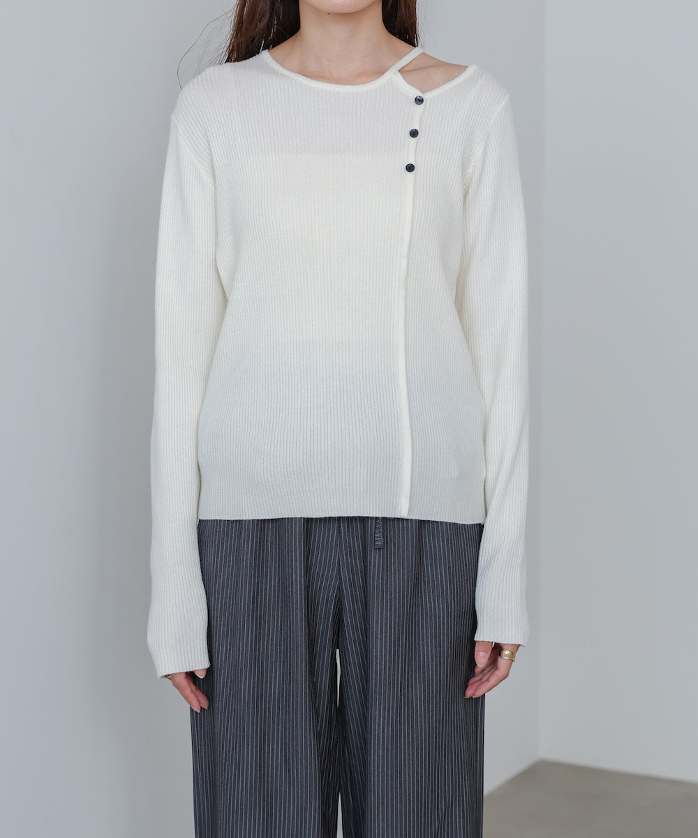 ショルダースリットニットトップス