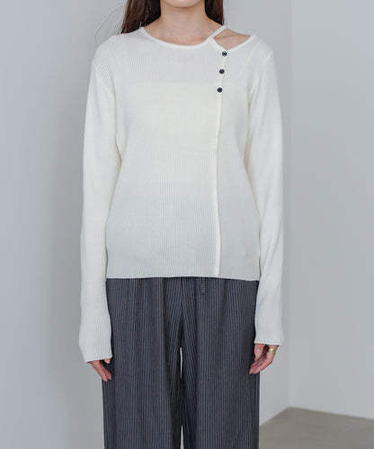 ショルダースリットニットトップス