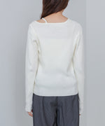 ショルダースリットニットトップス