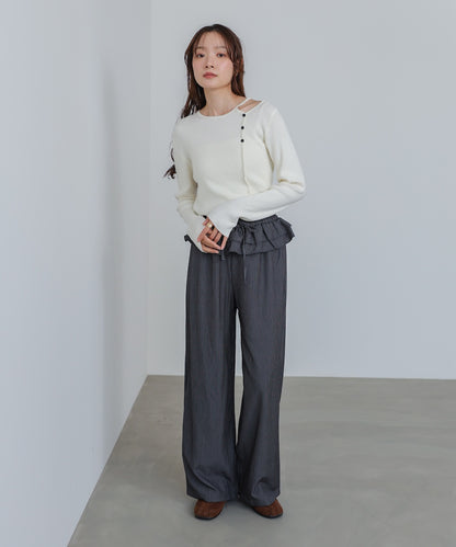 ショルダースリットニットトップス