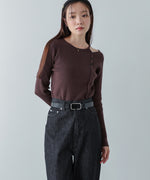 ショルダースリットニットトップス