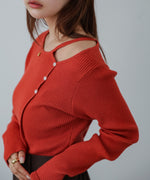 ショルダースリットニットトップス