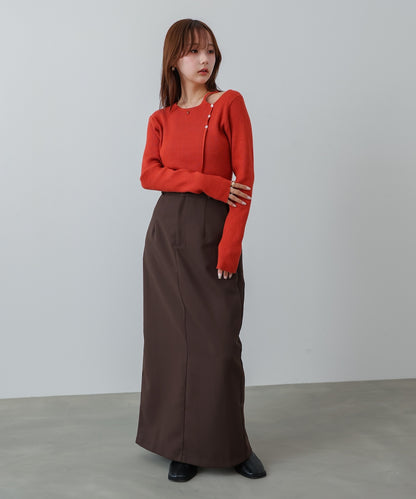 ショルダースリットニットトップス