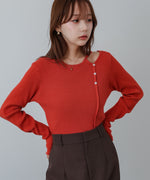 ショルダースリットニットトップス