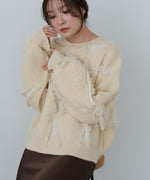 シャギージャガードニットトップス