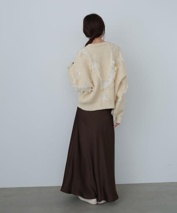 シャギージャガードニットトップス