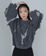 シャギージャガードニットトップス