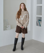 シャギージャガードニットトップス