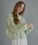 シャギージャガードニットトップス