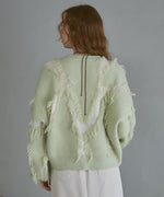 シャギージャガードニットトップス