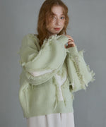 シャギージャガードニットトップス