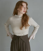 【選べるネック】チュールレイヤードリブニット