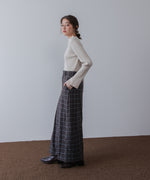 【選べるネック】チュールレイヤードリブニット