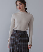 【選べるネック】チュールレイヤードリブニット