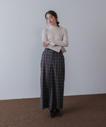 【選べるネック】チュールレイヤードリブニット