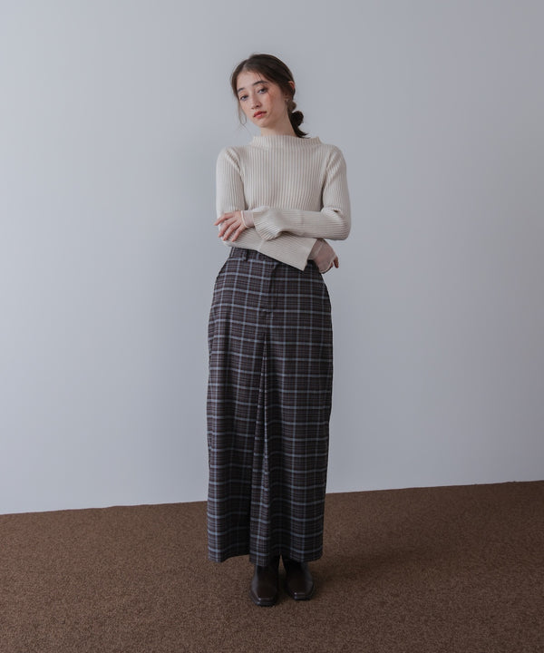 【選べるネック】チュールレイヤードリブニット