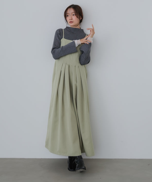 【選べるネック】チュールレイヤードリブニット