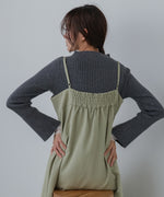 【選べるネック】チュールレイヤードリブニット