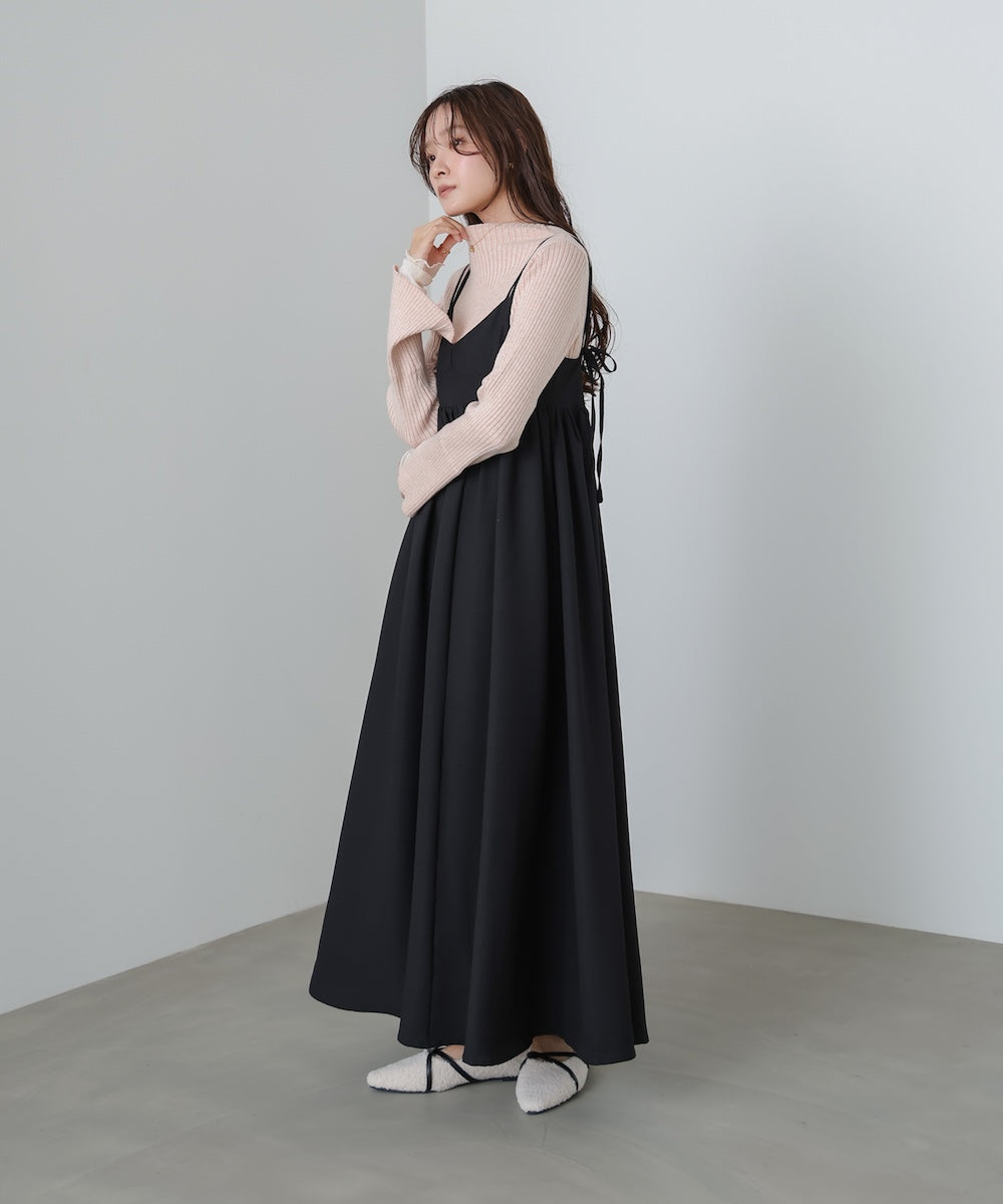 【選べるネック】チュールレイヤードリブニット