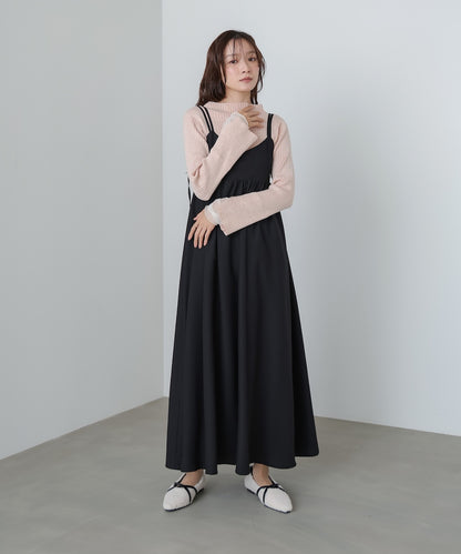 【選べるネック】チュールレイヤードリブニット