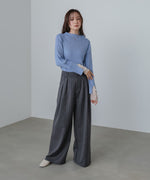 【選べるネック】チュールレイヤードリブニット