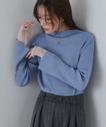 【選べるネック】チュールレイヤードリブニット