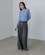 【選べるネック】チュールレイヤードリブニット