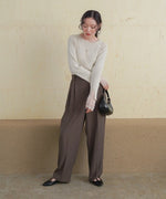 【選べるネック】チュールレイヤードリブニット