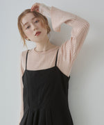 【選べるネック】チュールレイヤードリブニット