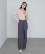 【選べるネック】チュールレイヤードリブニット