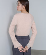 【選べるネック】チュールレイヤードリブニット