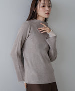 【選べるネック】チュールレイヤードリブニット