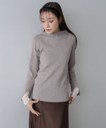 【選べるネック】チュールレイヤードリブニット