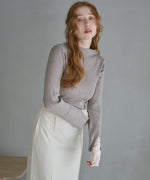 【選べるネック】チュールレイヤードリブニット