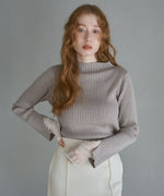 【選べるネック】チュールレイヤードリブニット