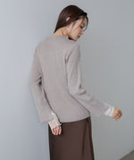 【選べるネック】チュールレイヤードリブニット