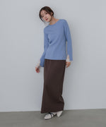 【選べるネック】チュールレイヤードリブニット