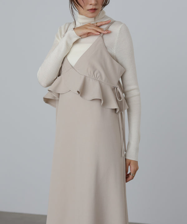 ペプラムキャミワンピース