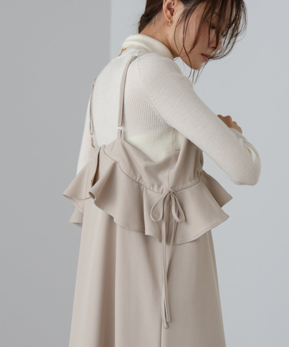 ペプラムキャミワンピース