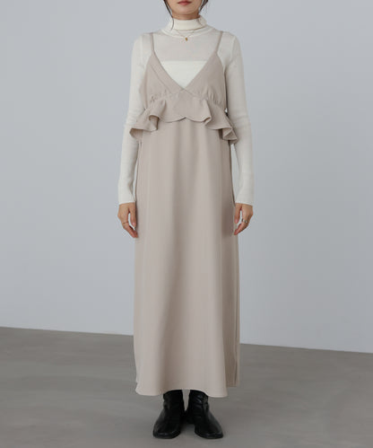 ペプラムキャミワンピース