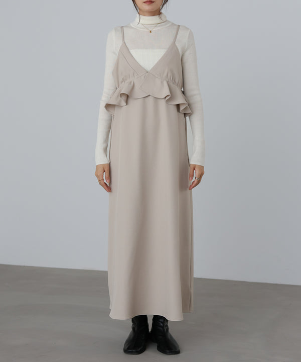 ペプラムキャミワンピース