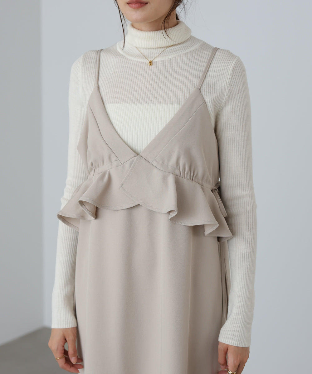 ペプラムキャミワンピース