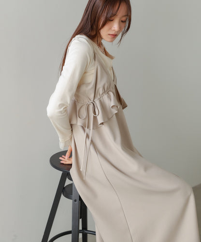 ペプラムキャミワンピース