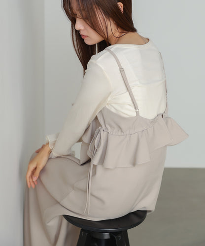 ペプラムキャミワンピース