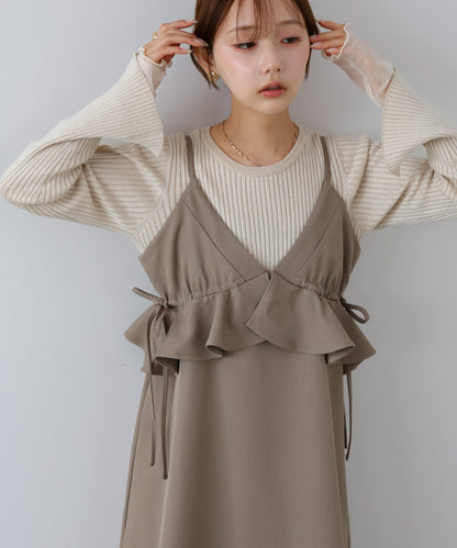 ペプラムキャミワンピース