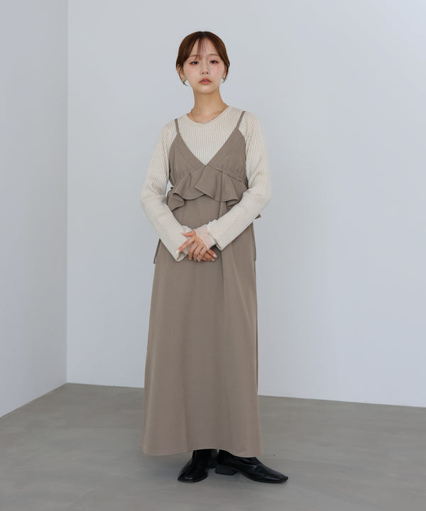 ペプラムキャミワンピース